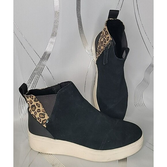 TOMS‎ Jamie Leopard Wedge Women's Size 8 Sneakers Comfort Shoes Heels - Picture 1 of 8